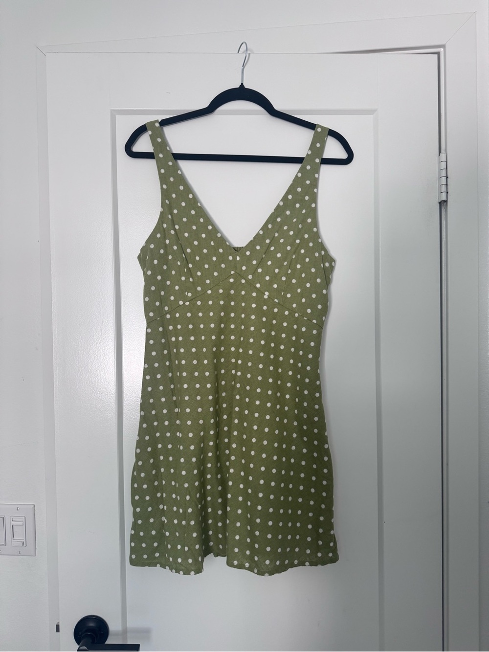 🫒Green Polka Dot V-Neck Sundress